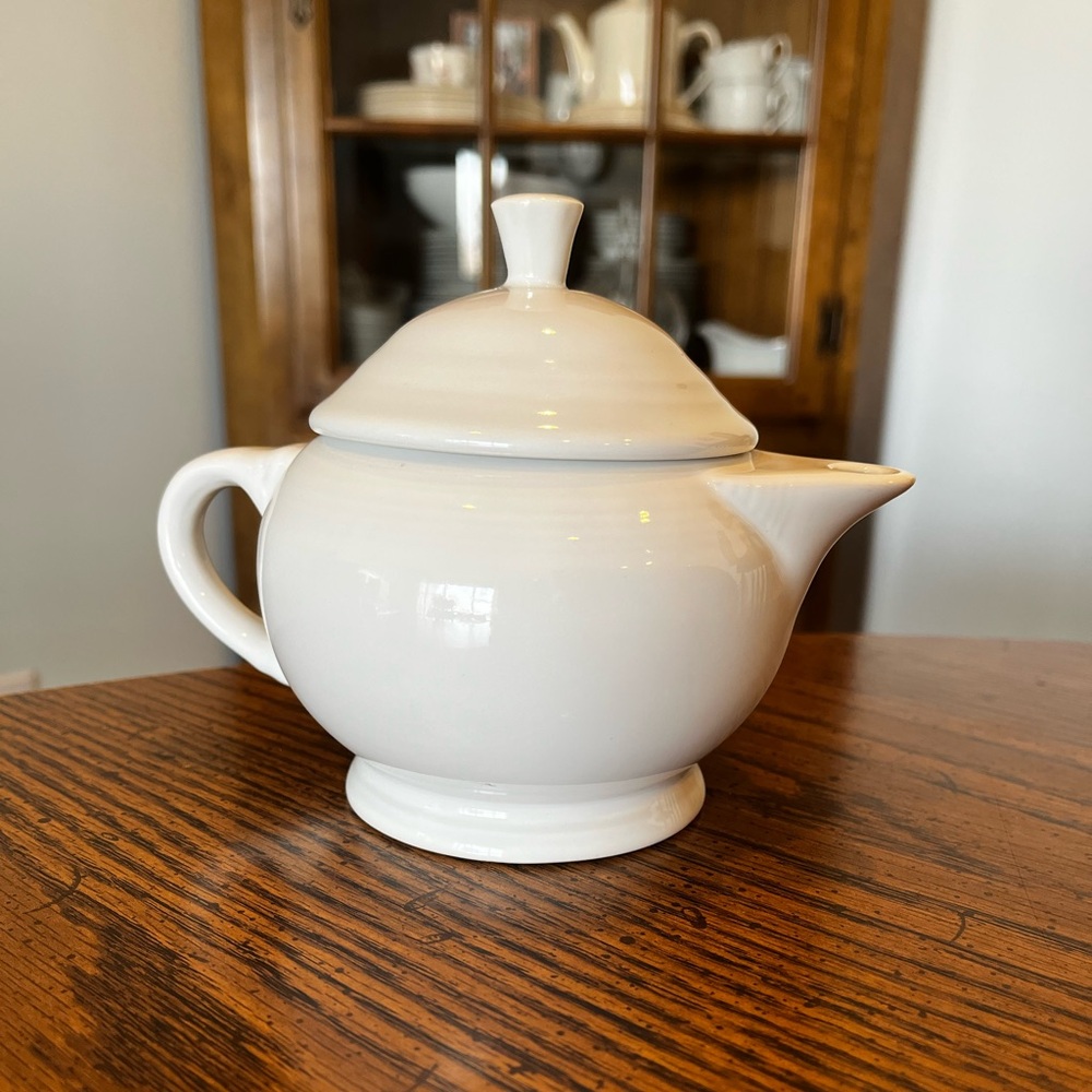 Elegant White Fiesta Ware Ceramic Teapot